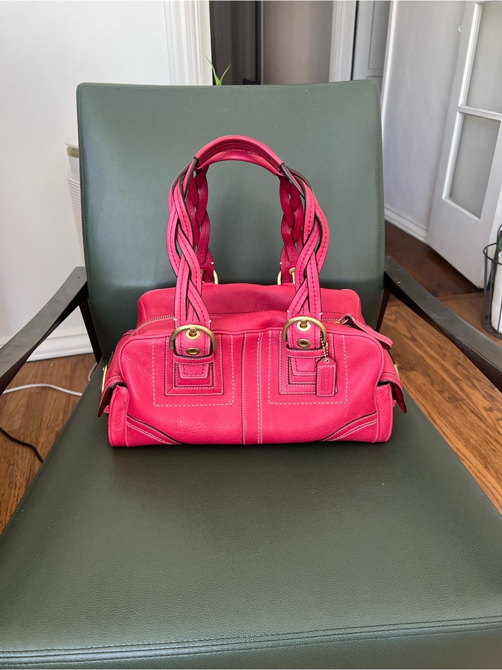 COACH Pink SoHo Braided Handle MIA